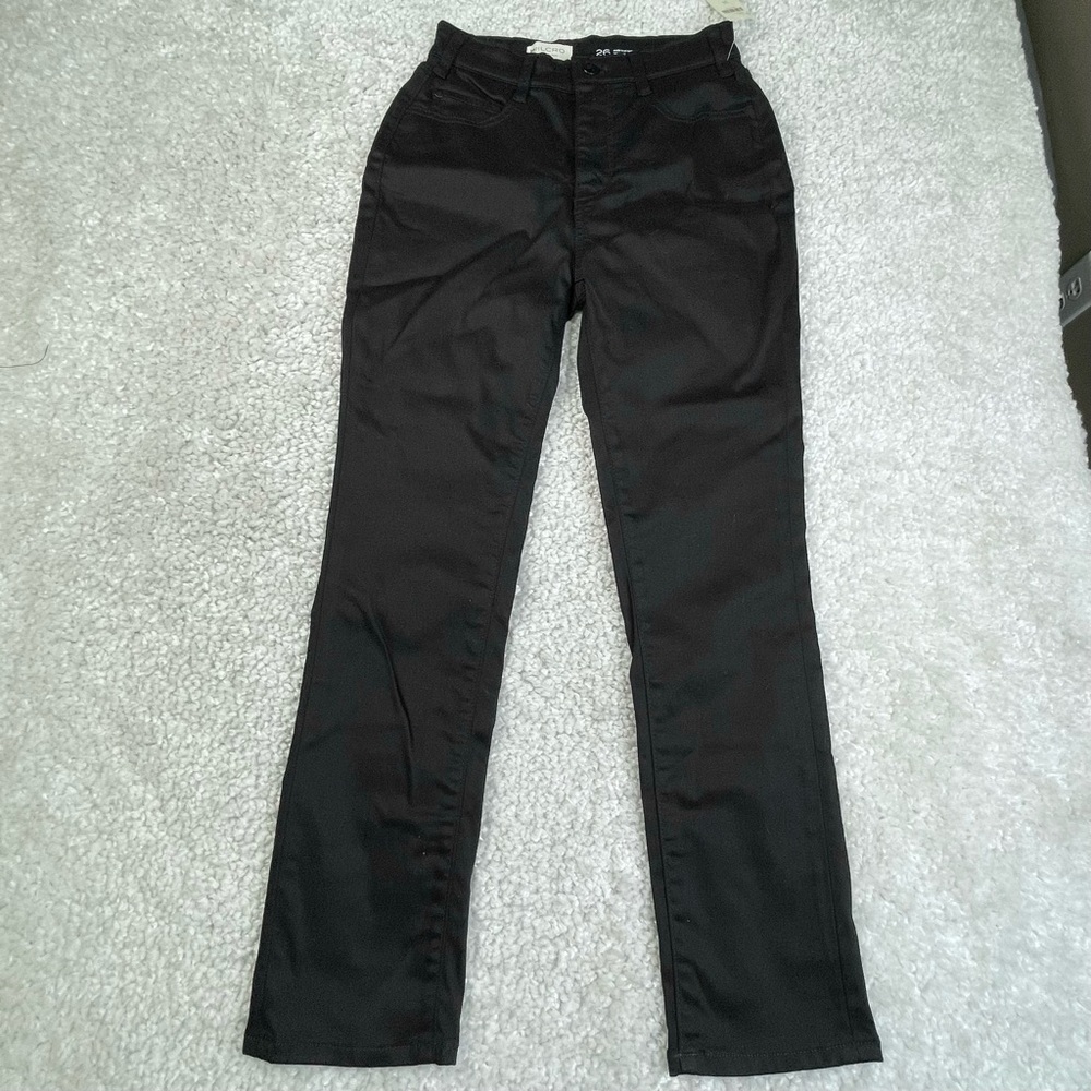 NWT Pilcro Anthropologie Skinny Straight Black Jeans Size 26